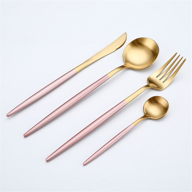 Vintage Stainless Steel Gold Cutlery Set